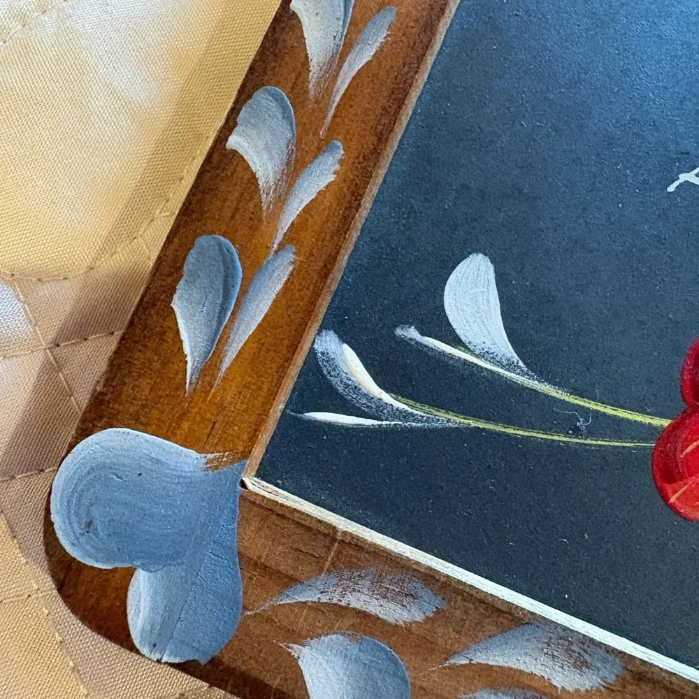 Handmade Rustic Floral Chalkboard Wall Art Poem detail